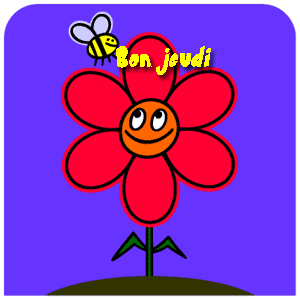 Gif animé Bon jeudi fleurs rouges